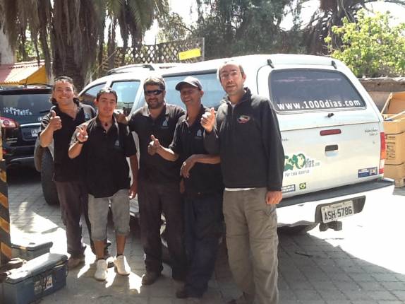 A Fiona já está de vidros novos, colocados em vidraçaria em La Serena, no Chile